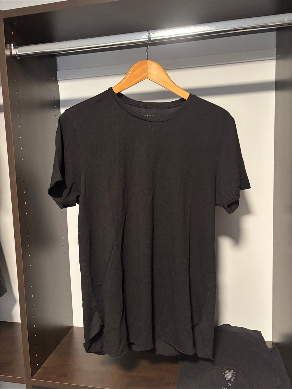 Barneys New York Black Short Sleeve Crew Tee